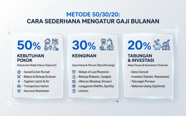 Metode 50/30/20: Cara Sederhana Mengatur Gaji Bulanan